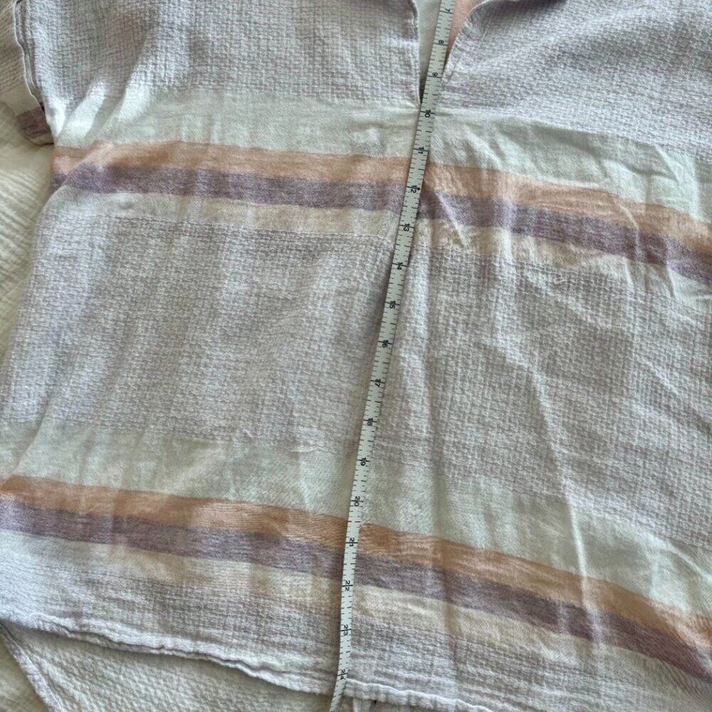 Cotton Gauze Button Back Blouse Women's Medium Coastal Soft Girl Spring Vacation - Picture 4 of 12